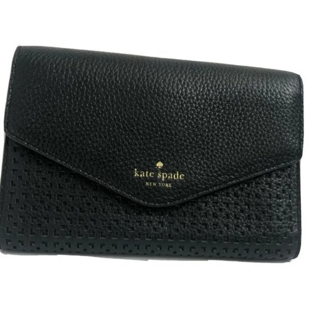 Kate Spade handbag leather Wristlet Black Leather Phone Wallet Clutch Organizer